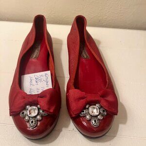 Brighton Red Flats with Embellishments